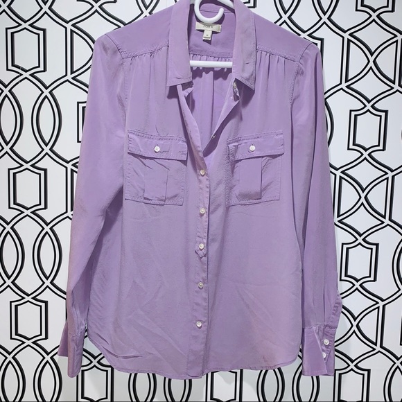 Tops - J Crew “Blythe” silk button down blouse /lavender